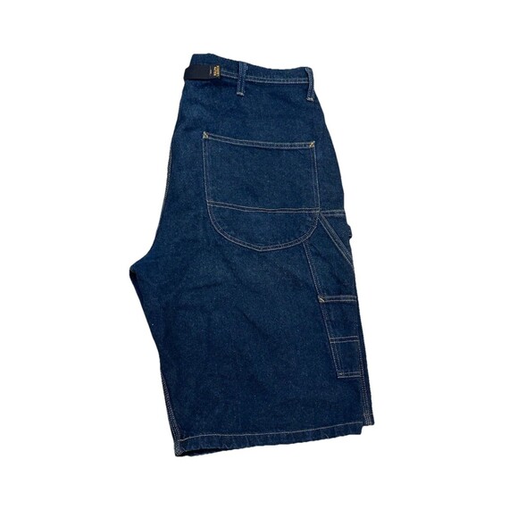 VINTAGE Y2K POLO‎ JEANS COMPANY ADJUSTABLE STRAP BAGGY DENIM CARPENTER SHORTS 36 - Picture 1 of 7